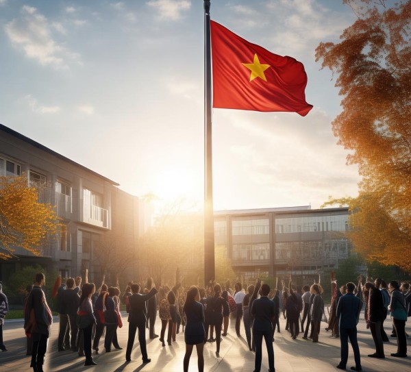 商贸学院在升旗仪式上绽放光彩 商贸学院在升旗仪式上绽放光彩